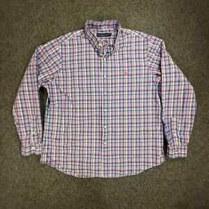 Ralph Lauren Men's Plaid Button Down Shirt Long Sleeve XL Pink Blue Yellow Green